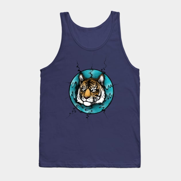 Tiger Head Tattoo Tank Top by MonoMano